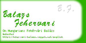 balazs fehervari business card