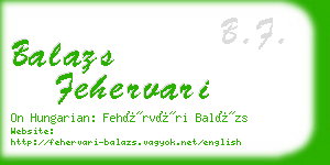 balazs fehervari business card